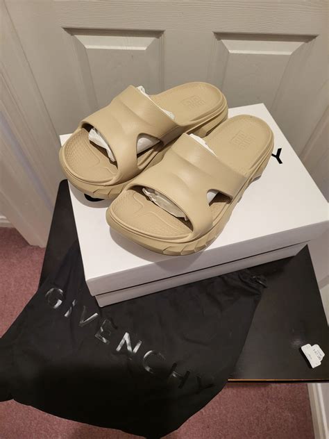 all white givenchy slides|Givenchy marshmallow slide.